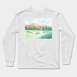 Watercolor Mountain Long Sleeve T-Shirt